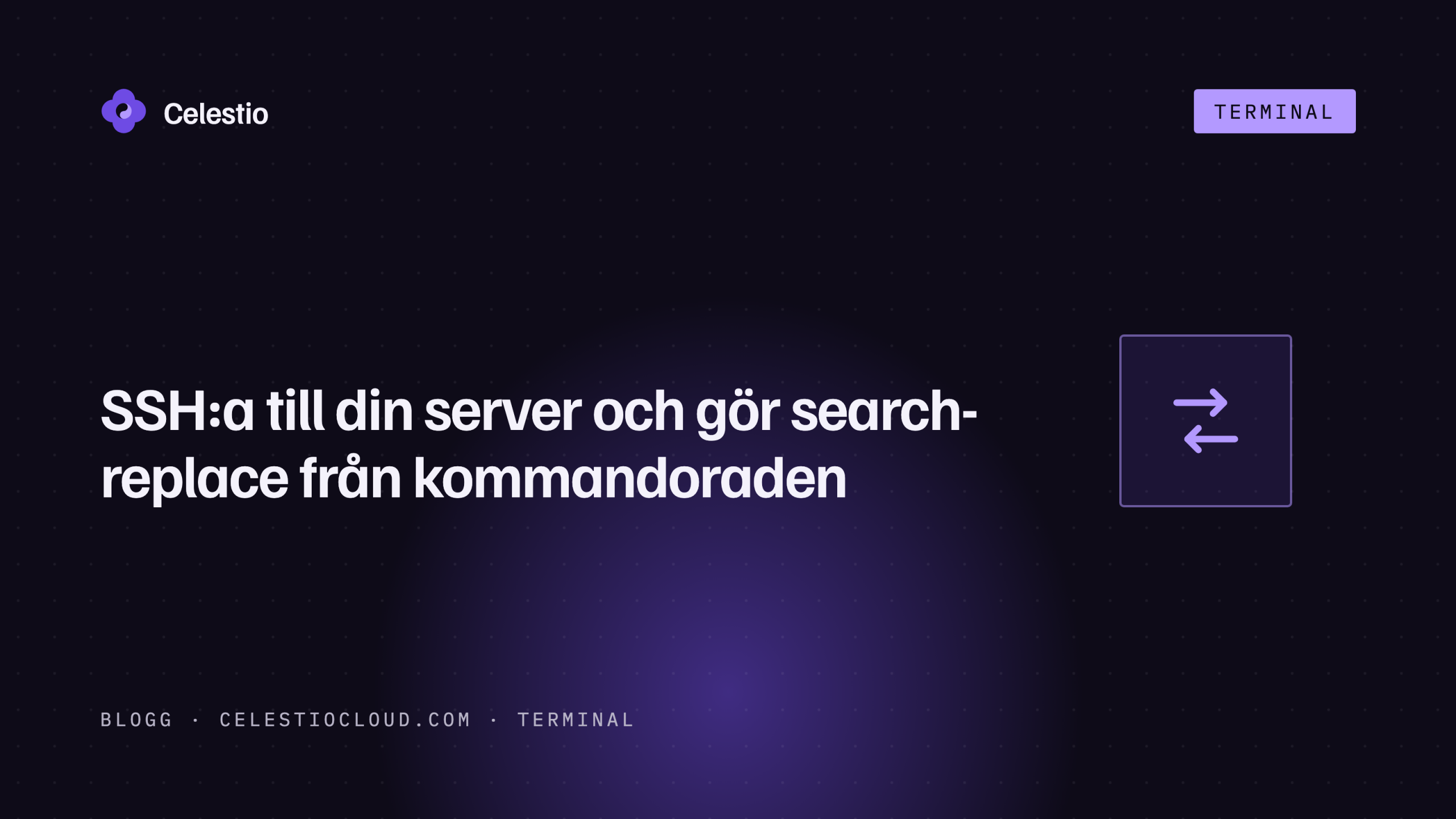 SSH:a till din server och gör search-replace från kommandoraden